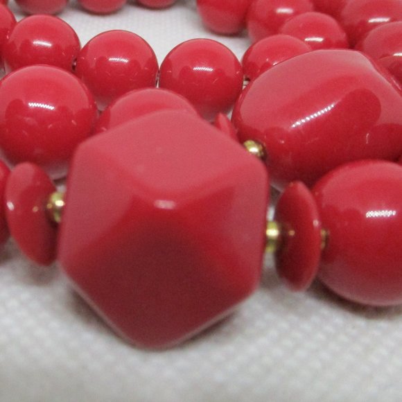 Vtg Celluloid Beaded Necklace With Gold Tone Metal Spacer Beads Heavy In Weight - Picture 7 of 9